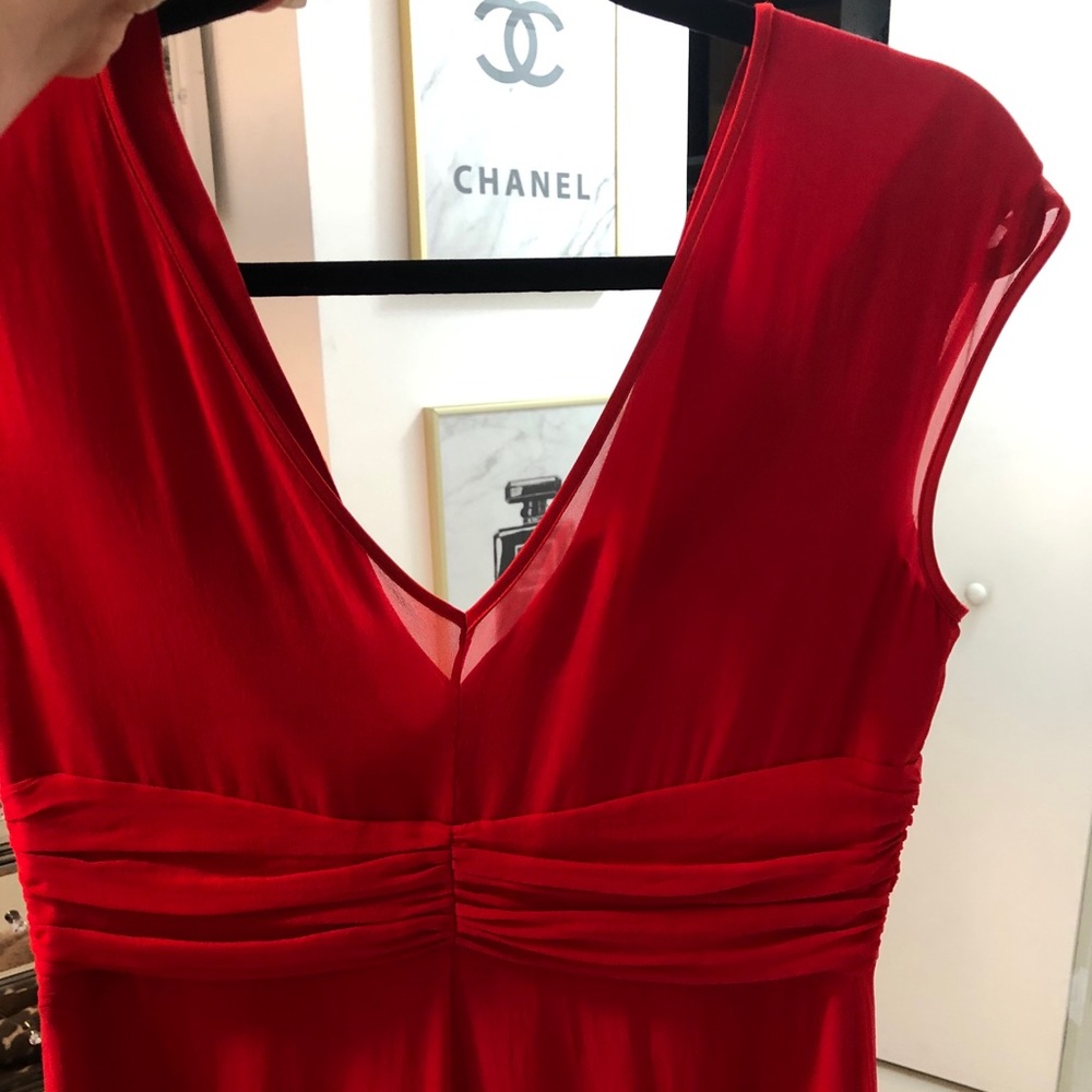 Marciano Red Orange v neck cocktail Dress